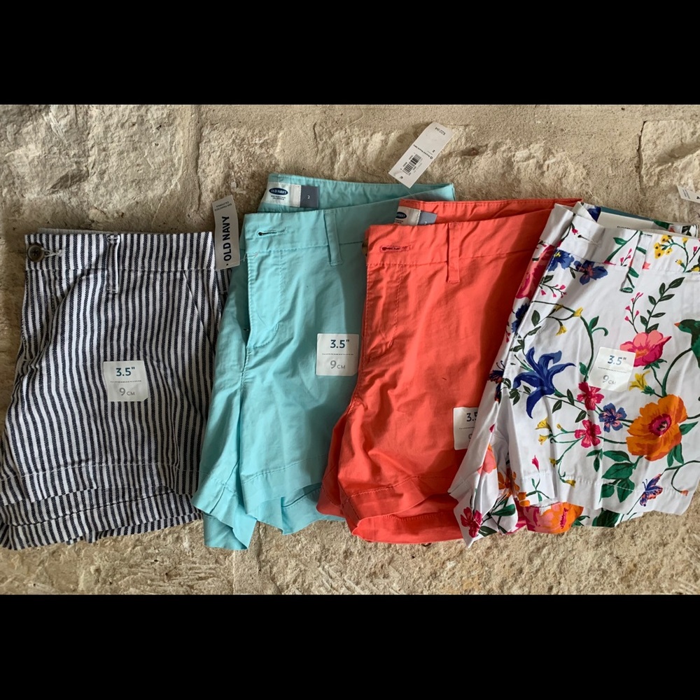 Lot of 4, NWT Old Navy 3.5” Shorts, all size 2